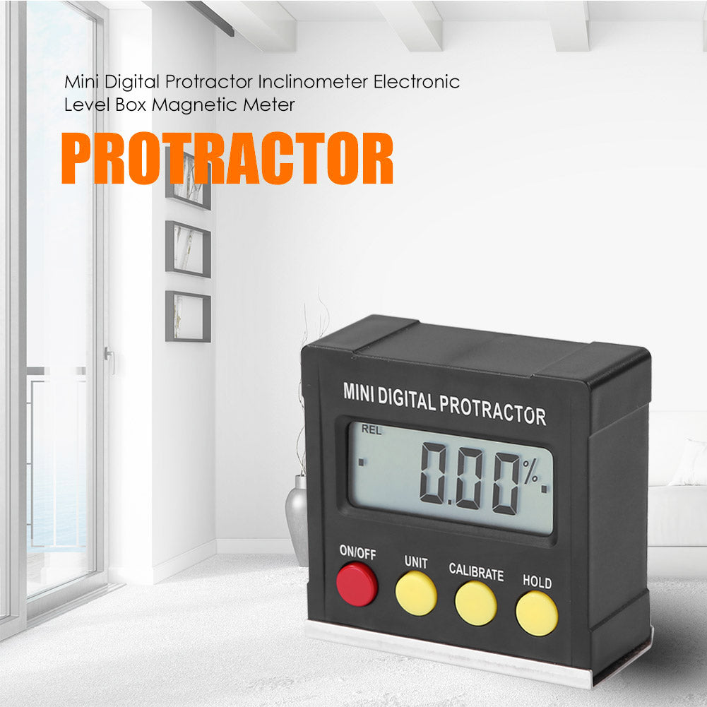 4 Keys Mini Digital Protractor Inclinometer Electronic Level Box Magnetic Meter with LCD Display 4 Keys Mini Digital Protractor Inclinometer Electronic Level Box Magnetic Meter with LCD Display